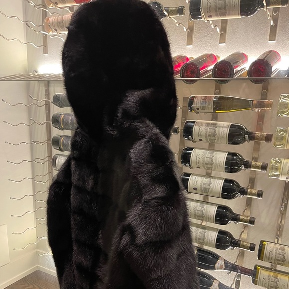 Jackets & Blazers - Hip length black mink coat.